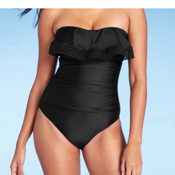 Kona Sol Black One Piece Swimsuit - Picture 1 of 6